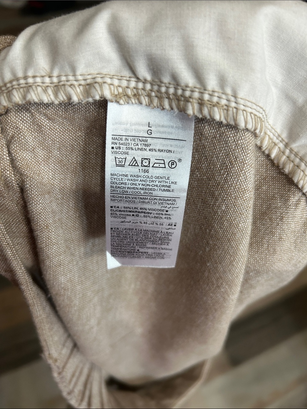 Old Navy Linen-Blend Bermuda Shorts in Beige Sz L Lightweight Summer Vacay - Picture 4 of 8